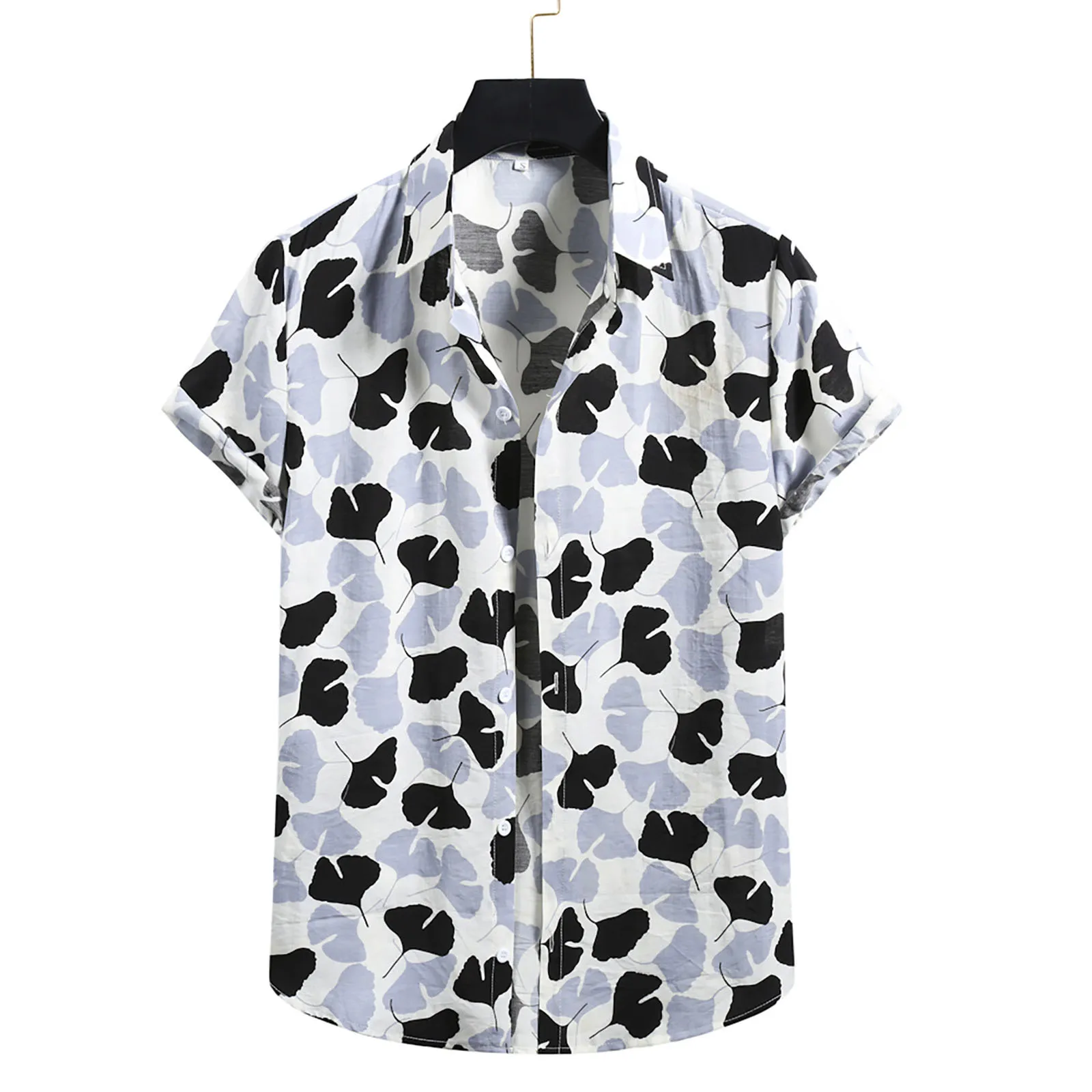 

Рубашка мужская с принтом, модная короткая льняная блузка с рукавами, однотонная уличная одежда, мешковатая кофта, весна-осень