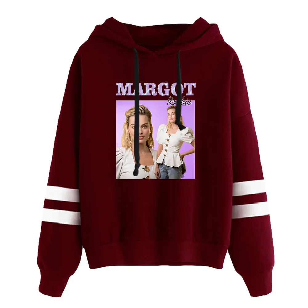 Толстовка унисекс Margot Robbie без карманов свитшот с параллельными полосами и