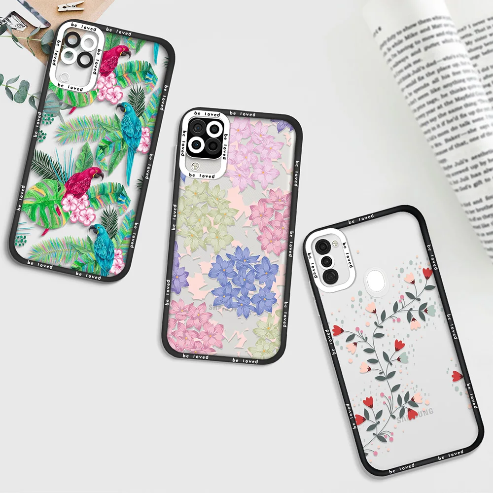 

Palm Tree Leaves Clear Case for Samsung A71 A72 A11 A12 A21S A32 4G A52 A52S A53 5G S22 Plus S22Ultra Fundas Phone Back Cover