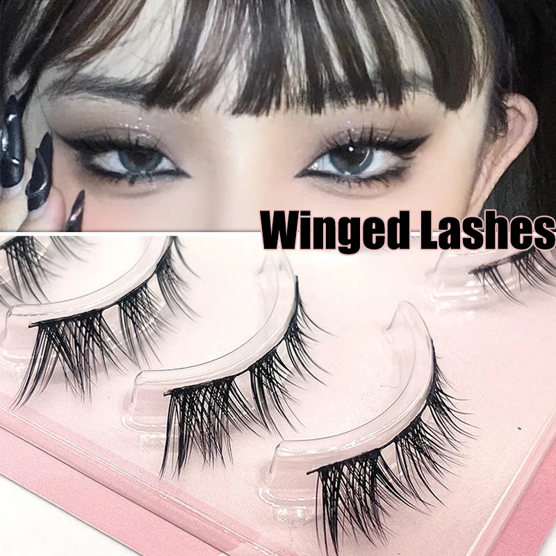 

5 Pairs C Curl Fake Eyelash Tail of Eye Lengthens Thickens Lash Natural Soft Cross Mesh Lashes Wispy Long Lash Eyelash Extension