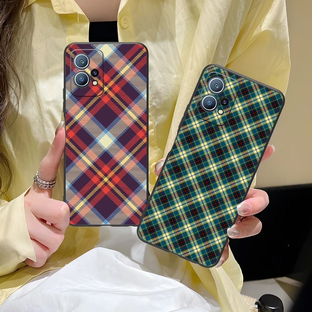 Lattice Grid Texture Mobile Cell Phone Case for Huawei P60 P50 P40 P30 P20 P10 P9 P8 Pro Lite Plus Black Soft Cover Shell