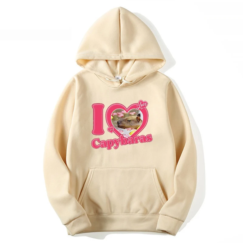 I Love Capybaras Hoodies Men Sweatshirts capybaras Printed Fleece Men Clothing Jacket Oversized Hoodie Women's Sweater Men tops