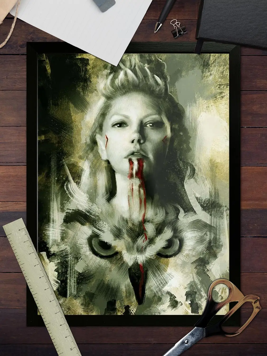 Холст с изображением lagertha настенное искусство печать современная семья декор