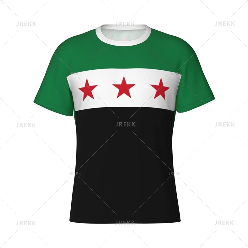 Syria Pattern T-Shirt For Men 3d Printed Short Sleeves Sports Soccer Tennis Tops Round Neck Tees Summer Streetwear T Shirts