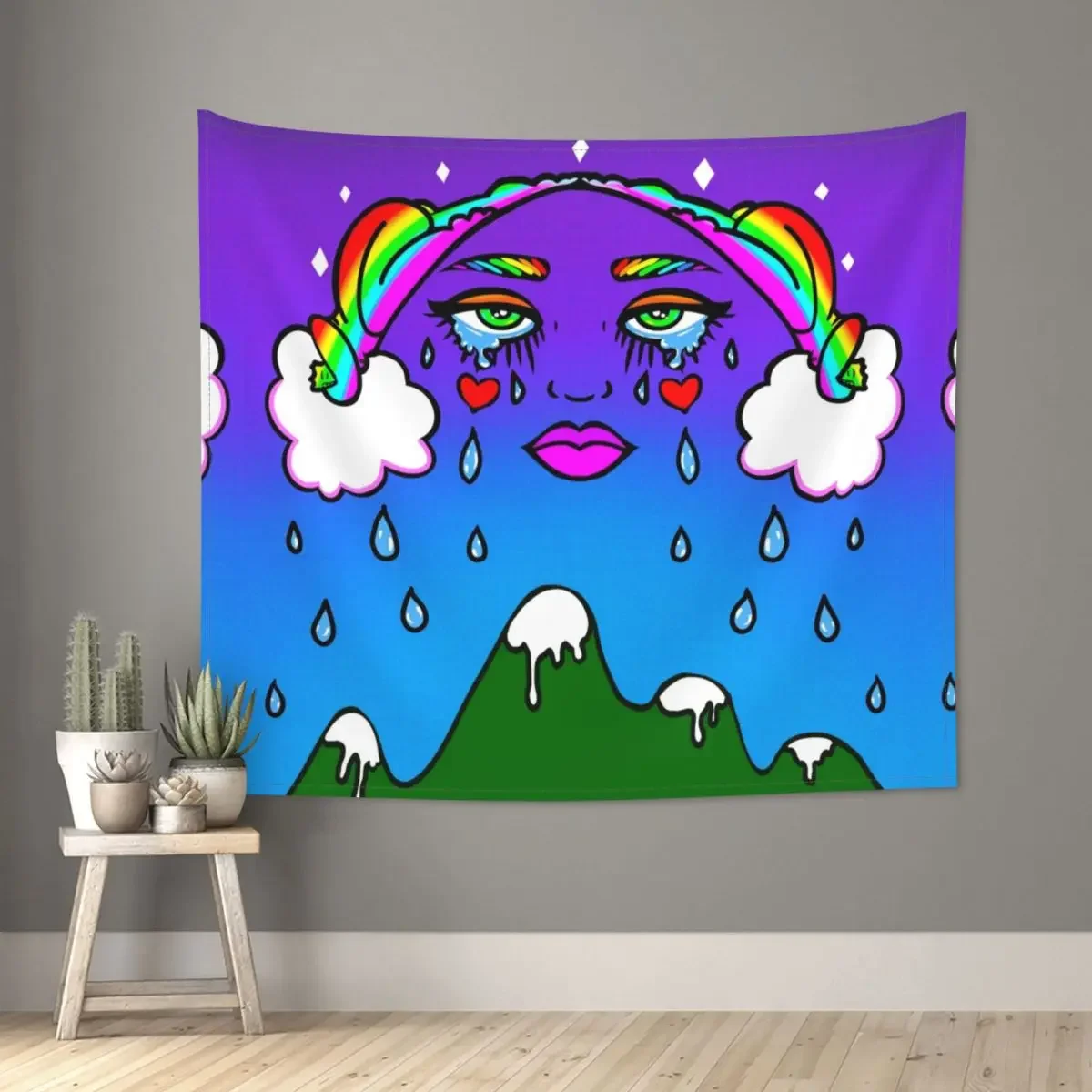 

Чувствительный Радужный гобелен, настенный гобелен в стиле хиппи, эстетический богемный декоративный коврик, для гостиной, спальни