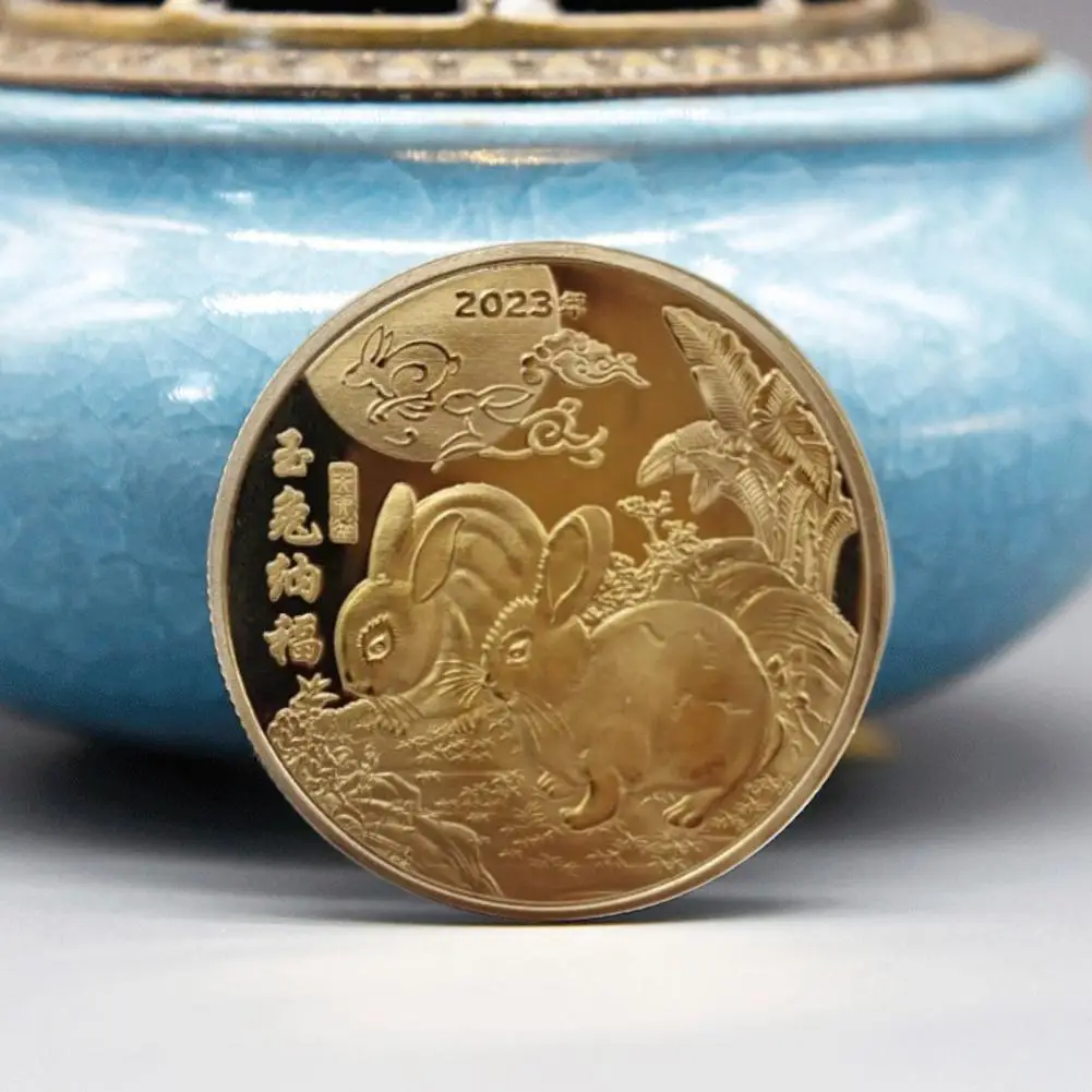 

Микроскопическая Коллекционная монета, памятная монета 2023, медаль китайского знака зодиака, сувенирная монета кролика для коллекционеров