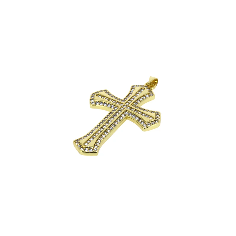

3pcs pave white cubic zircon cz religious dainty cross jewelry findings gold charm pendant for DIY making necklace wholesale