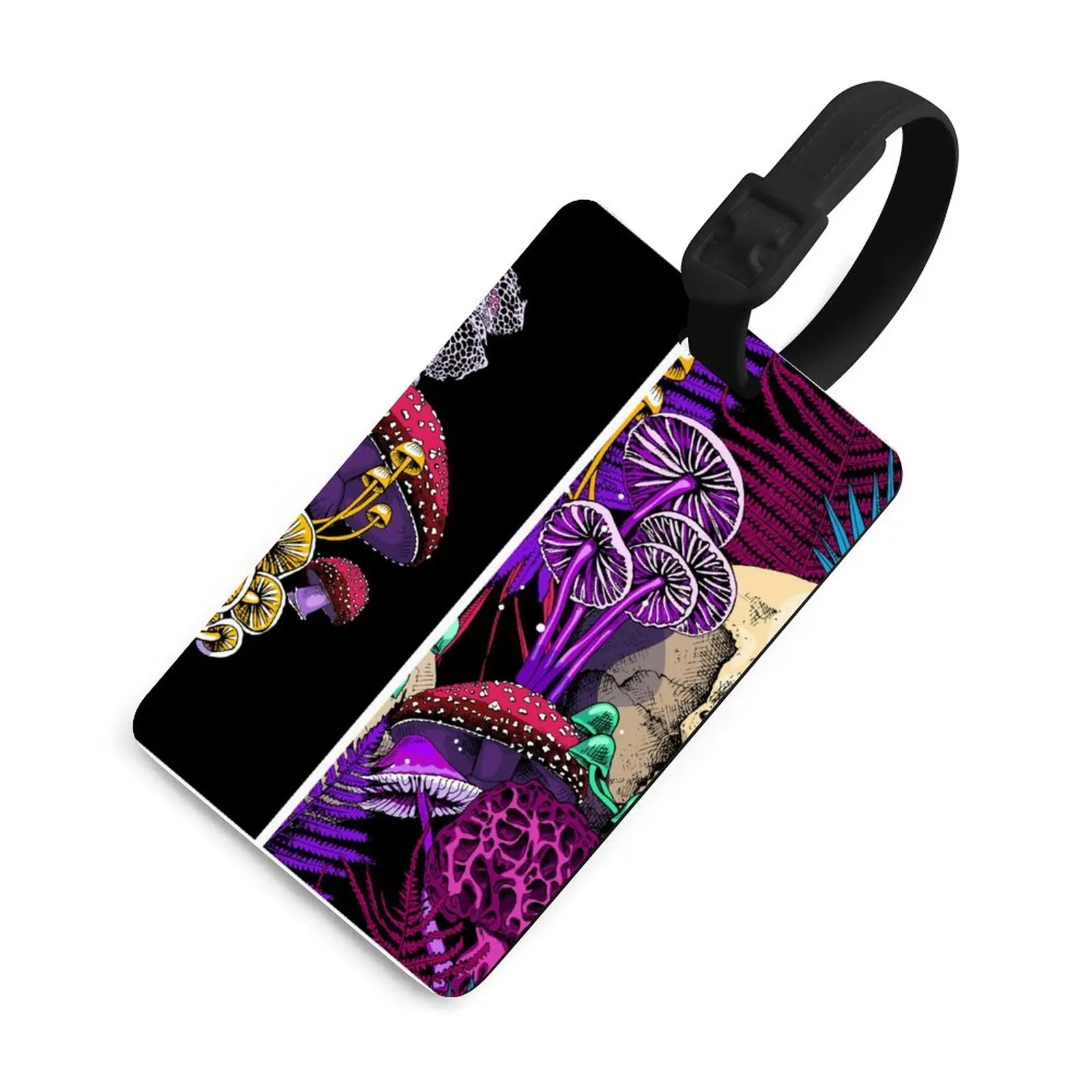 Magic Psychedelic Portable PU Leather Luggage Tag Suitcase Identifier  Bag Tag Name ID Address Holder Travel Passport Card