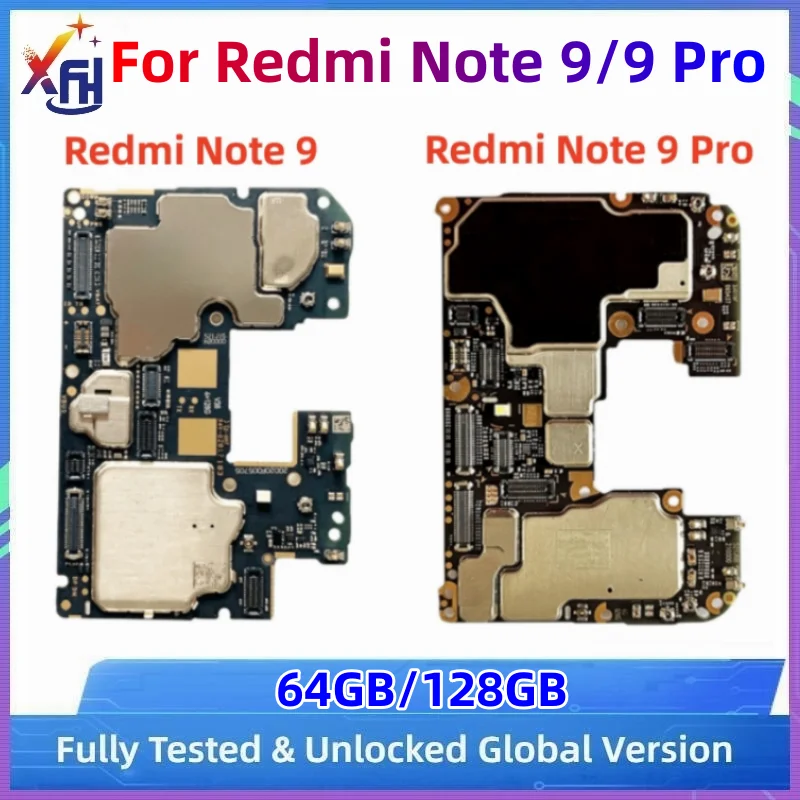 

Motherboard For Xiaomi Redmi Note 9/9 Pro Mainboard Original Unlocked Main Circuits Board 64GB 128GB Global MIUI System