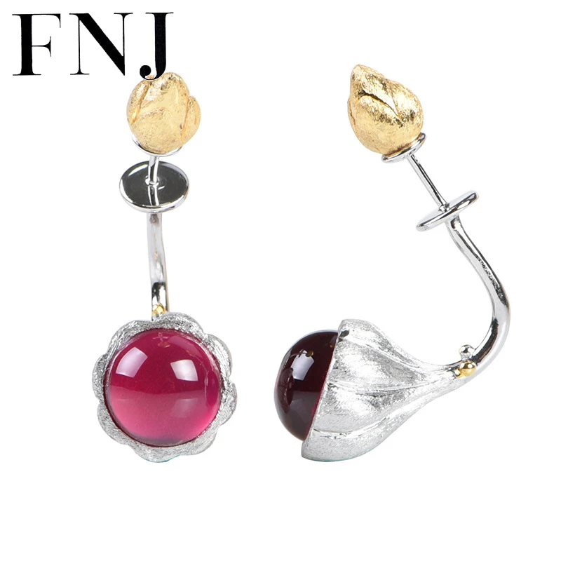 

FNJ серьги-гвоздики в форме лотоса 925 Серебряные Оригинальные серьги из чистого стерлингового серебра S925 женские ювелирные изделия винтажны...