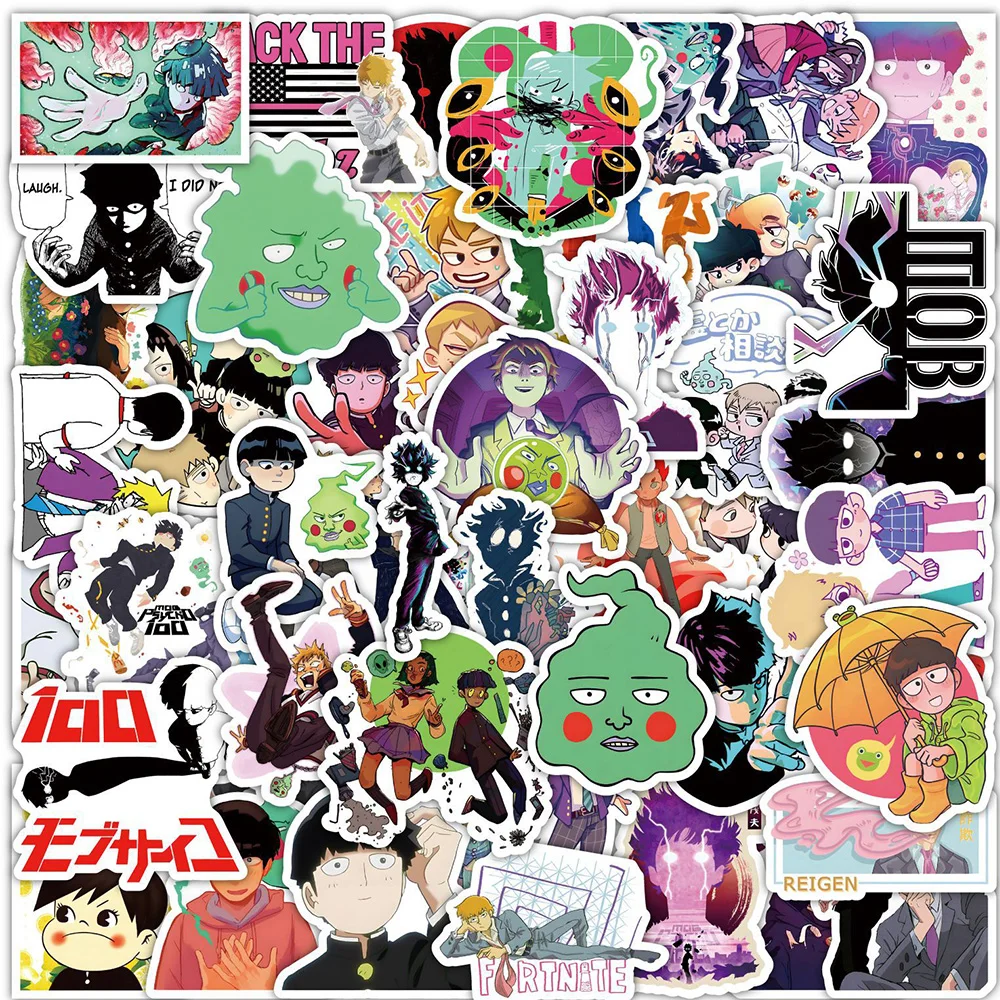 

10/30/50pcs Japanese Cartoon Mob Psycho 100 Anime Stickers Graffiti Decals DIY Luggage Laptop Tablet Waterproof Kids Sticker Toy