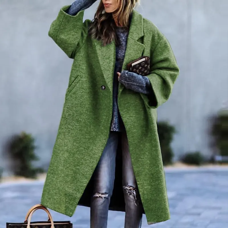 

Autumn 2022 Women's color blocking plaid long sleeve lapel coat printed dragon and phoenix woolen coat