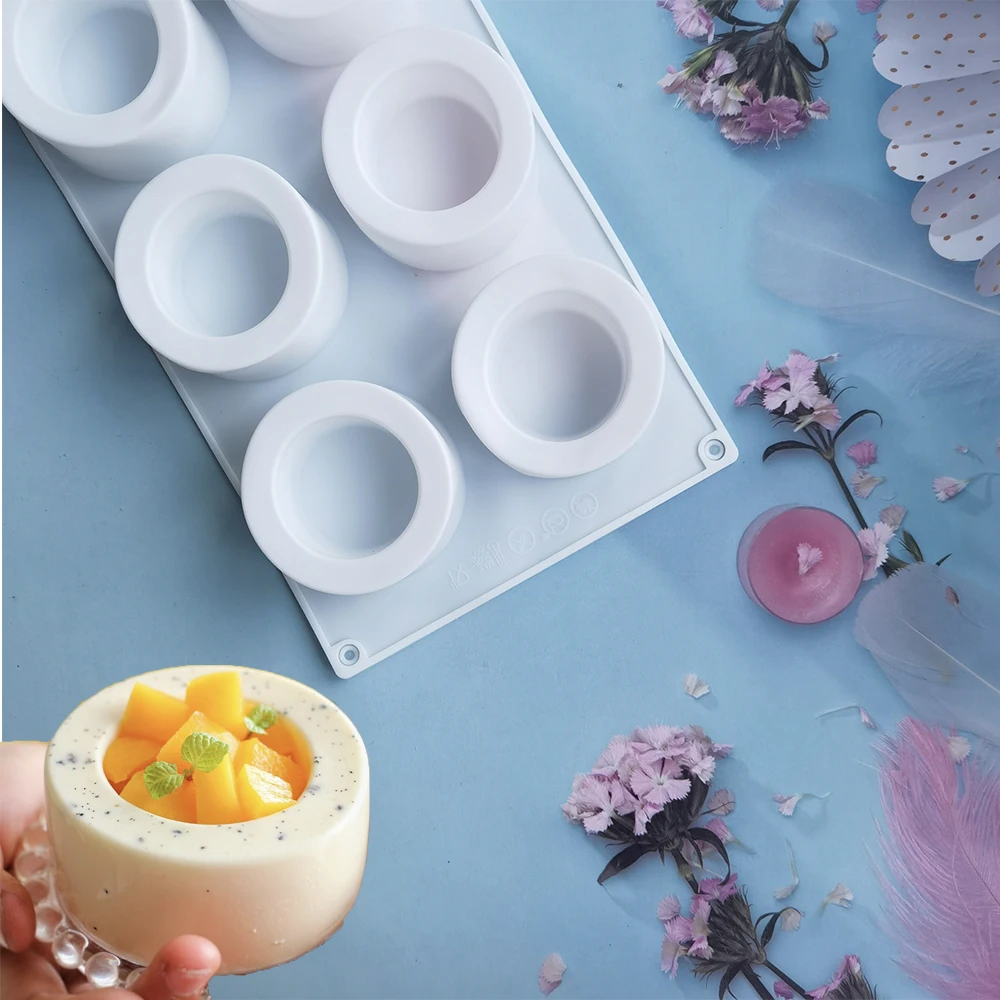 Силиконовая Круглая формочка для кексов 6 цветов |