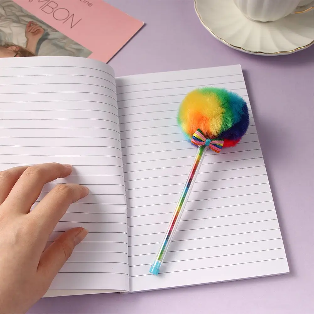 1 шт. с пушистым шариком креативные цветные канцелярские гелевые ручки