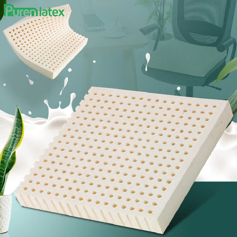 

PurenLatex 40x40/45x45/50x50 Thailand Natural Latex Cushion Chair Hips Orthopedic Cushion Seat Latex Mats Coccyx Protect Pad