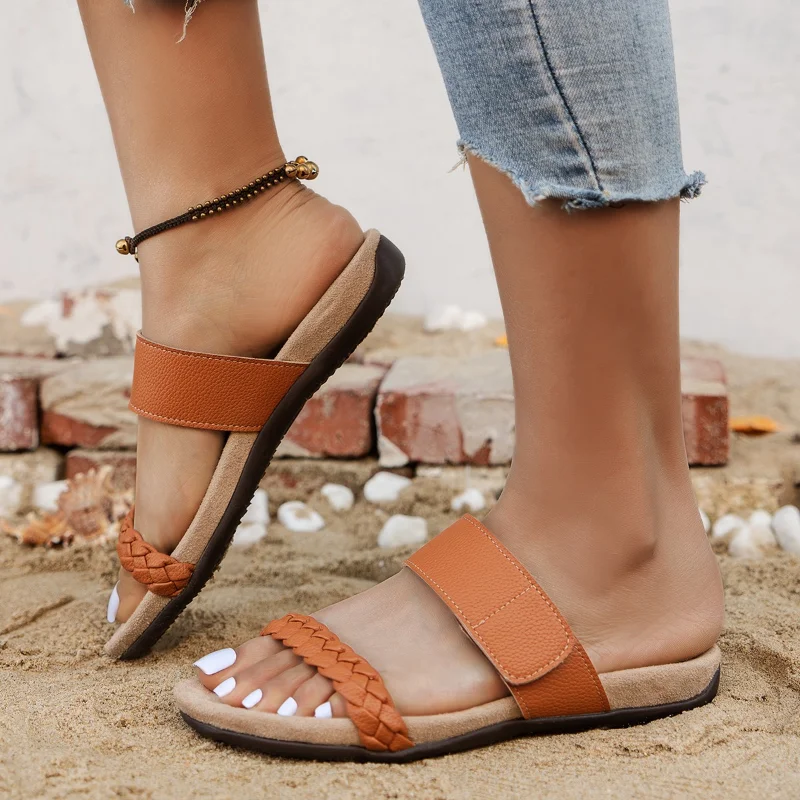 

New Women Beach Slippers 2023 Summer Shoes Fashion Casual Wedges Sandals for Women Outsidle Vintage Women Slippers Flats Slides
