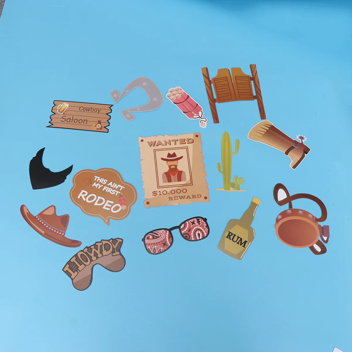

Props Photo Cowboy Party Booth Wedding Selfie Western Birthday Christmas Beard Prop Decorations Festival Backdropstuff