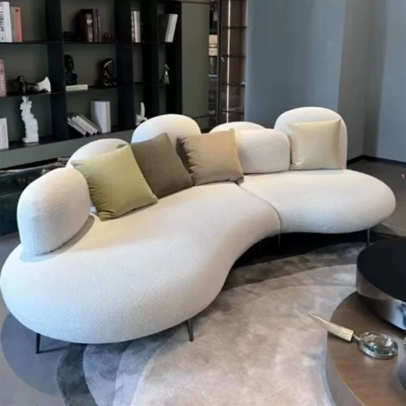 Простые бархатные мягкие черные удобные дизайнерские белые изогнутые диваны