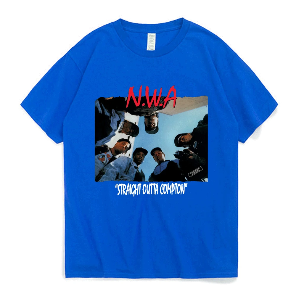 N.W.A NWA Hip Hop Music Group Men's T-Shirt Ice Cube MC Ren Dr. Dre DJ Yella Eazy-E Print T Shirt Unisex Cotton Short Sleeve T images - 6