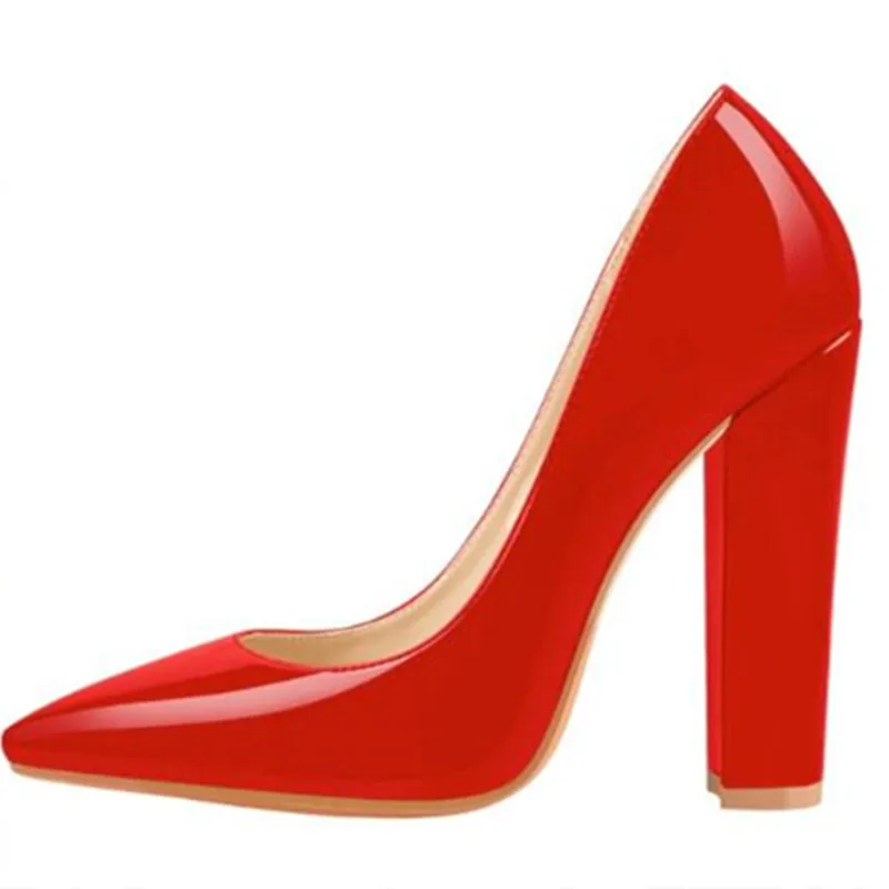 

SHOFOO shoes Fashionable women's high heels. Pointed toe women's shoes. About 12cm high heels. Square heel platform Lady shoes