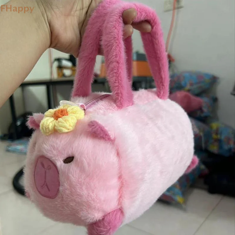 Милая плюшевая сумка-мессенджер с изображением капибары большой емкости