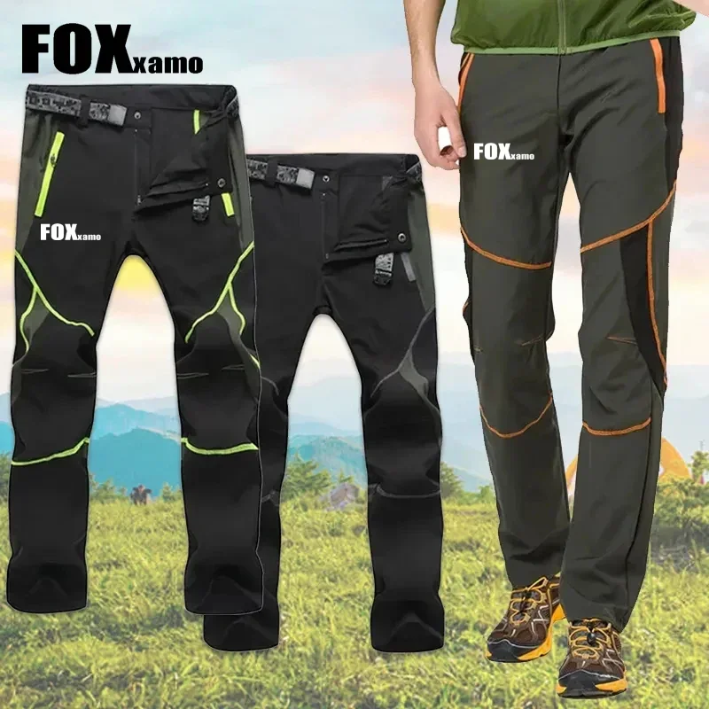 

Велосипедные мужские Походные штаны Foxxamo, износостойкие быстросохнущие тонкие брюки, водонепроницаемые эластичные брюки для альпинизма, треккинга, весна-лето