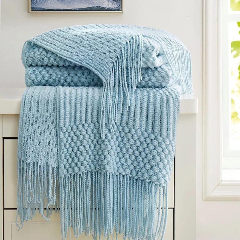 S For Couch Bedroom Office Textured Soft Warm Blanket With T