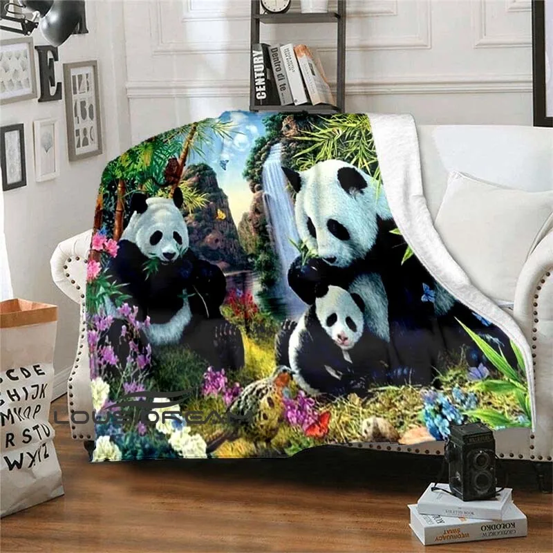 

Animal Panda Print Soft Blanket Soft Lightweight Warm Blanket Throw Flannel Blanket Bed Sofa Office Air Conditioner Blanket Gift