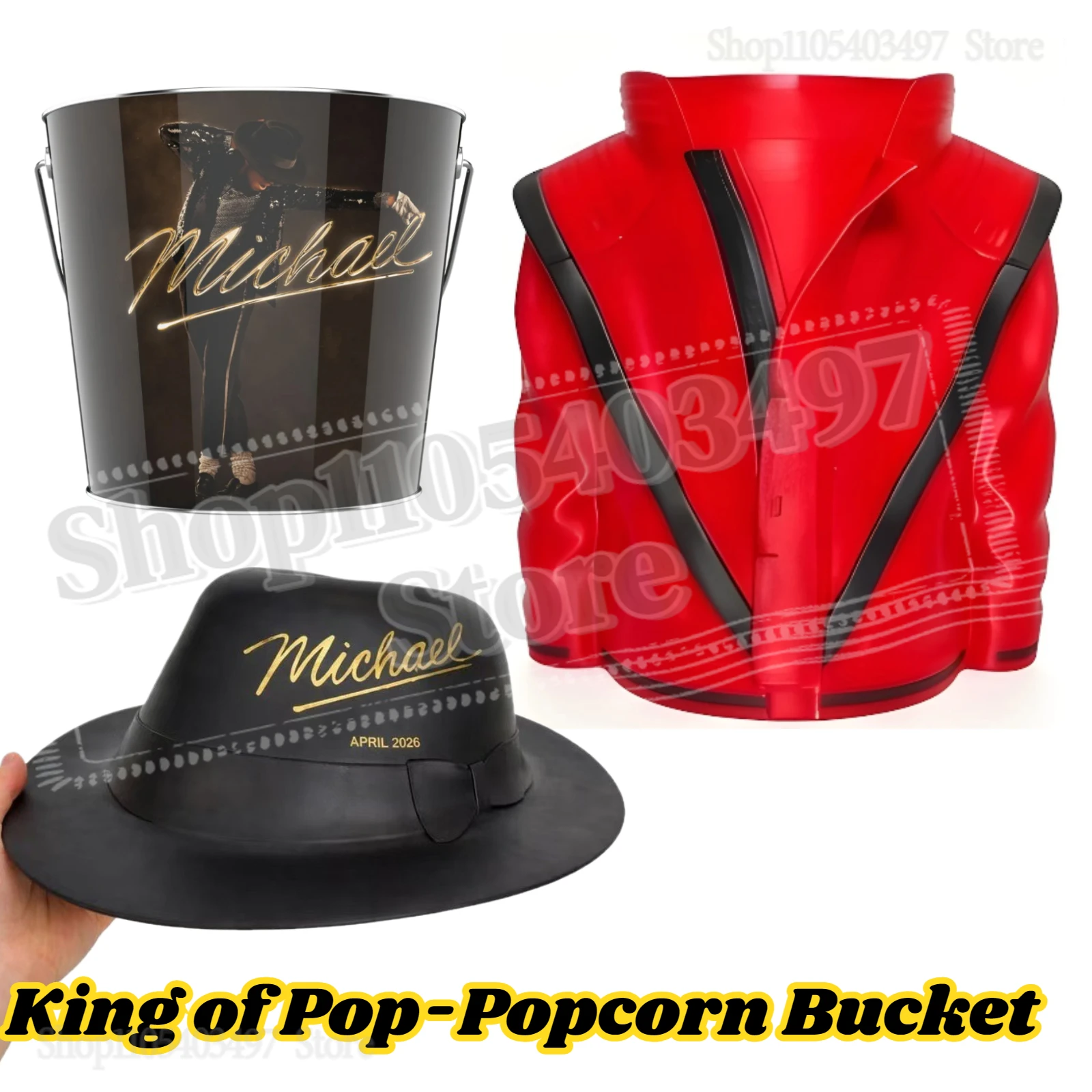 Фото Коллекционная чаша для попкорна в виде красной куртки Майкла Джексона (MJ King of Pop) 2026 года для фанатов №1