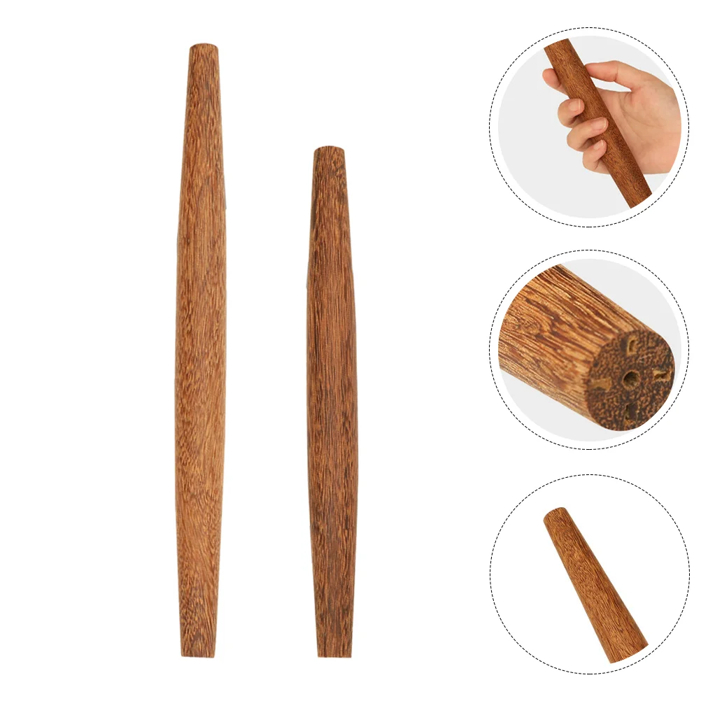

2 Pcs Rolling Pin Kitchen Baking Rod Mini Accessories DIY Handle Sticks Wood Tools Small Pole Dough Rollers