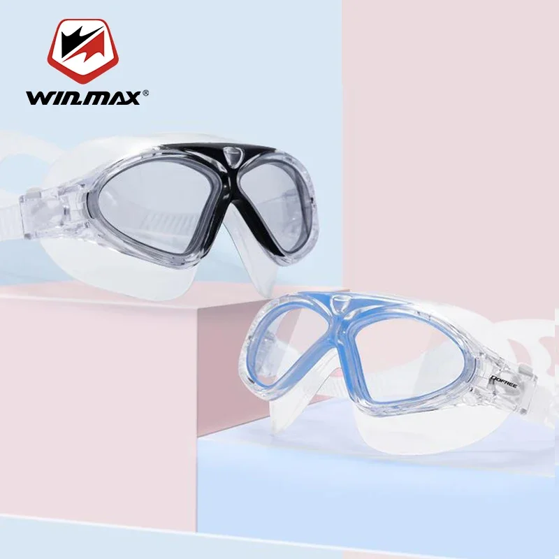 Очки для плавания с силиконовым ремешком большие незапотевающие