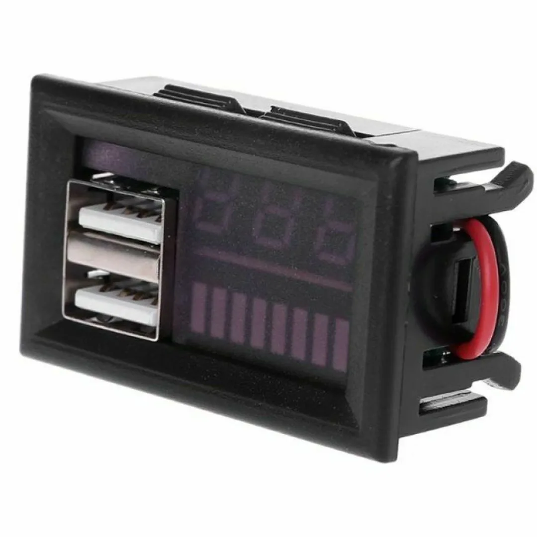 Фото 1 шт., вольтметр-измеритель напряжения с двумя USB-портами, 5 В, 2,4 А №3