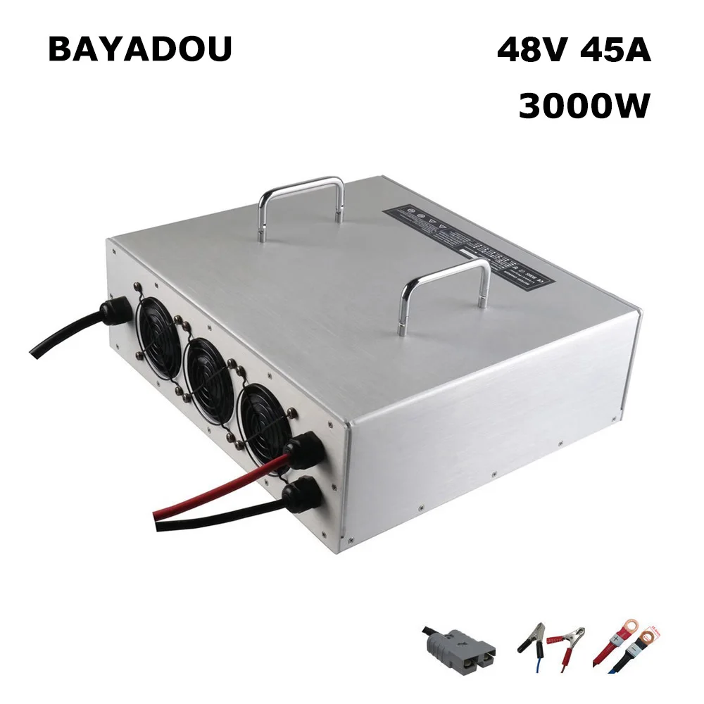 Зарядное устройство для вилочного погрузчика, литий-свинцово-кислотного аккумулятора, 3000 Вт, 48 В, 45 А, 50 А, 13S, 54,6 в, 14S, 58,8 в, 15S, 54,75 в, 58,4 в, 16S