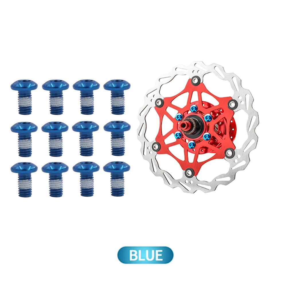 

12 шт. практичные винты для горного велосипеда дисков стальные цветные Нескользящие винты для горного велосипеда дисков M5x9mm велосипедные ак...