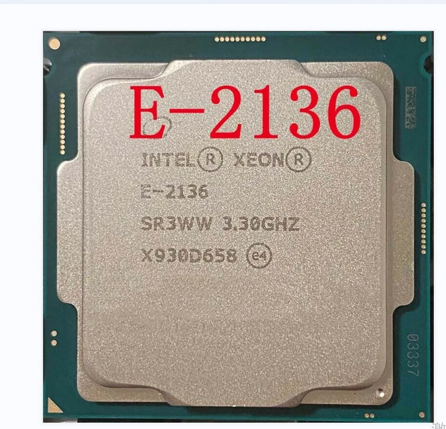 

Intel Xeon E-2136 Processor 3.30GHz Hexa-Core (6c/12t) Processor CPU SR3WW Processor LGA1151 for E3 PRO SAMING V5 Motherboard
