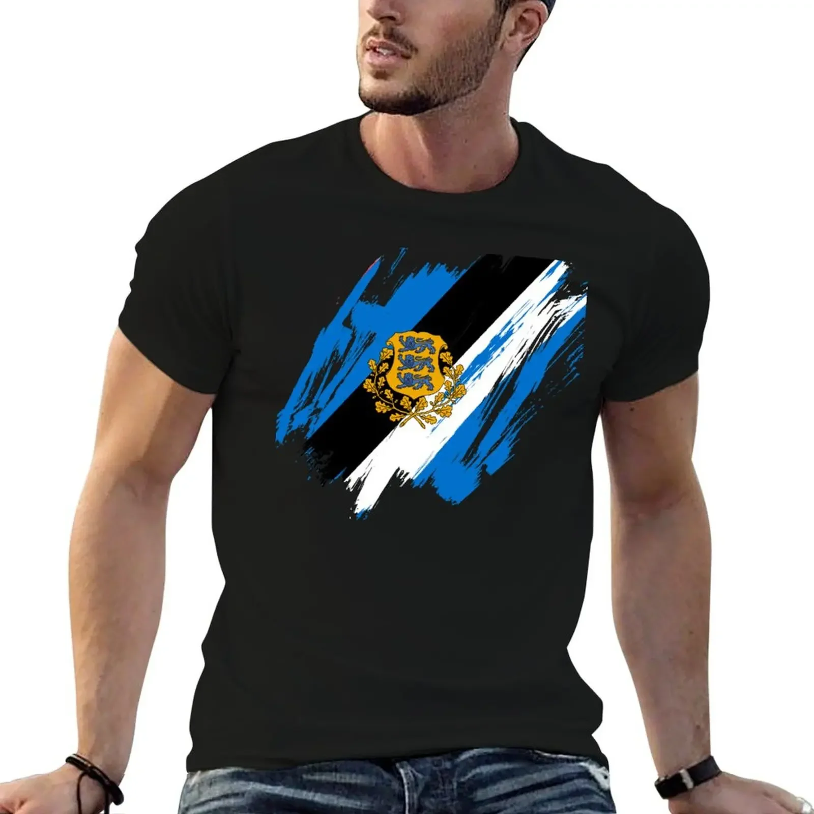 Футболка Estonia Eesti VARIik большие размеры футболка с рисунком винтажные футболки для