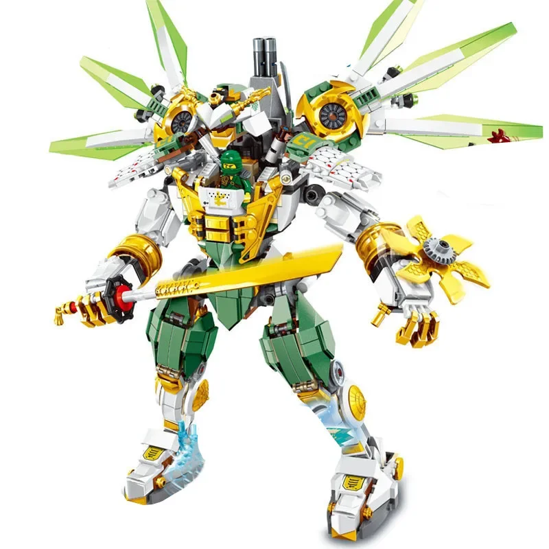 912 stücke Ziegel DIY Ninja Loying Titan Mech Roboter Modell Bausteine совместимый фильм 09.ische Spielzeug Kinder Weihnachts