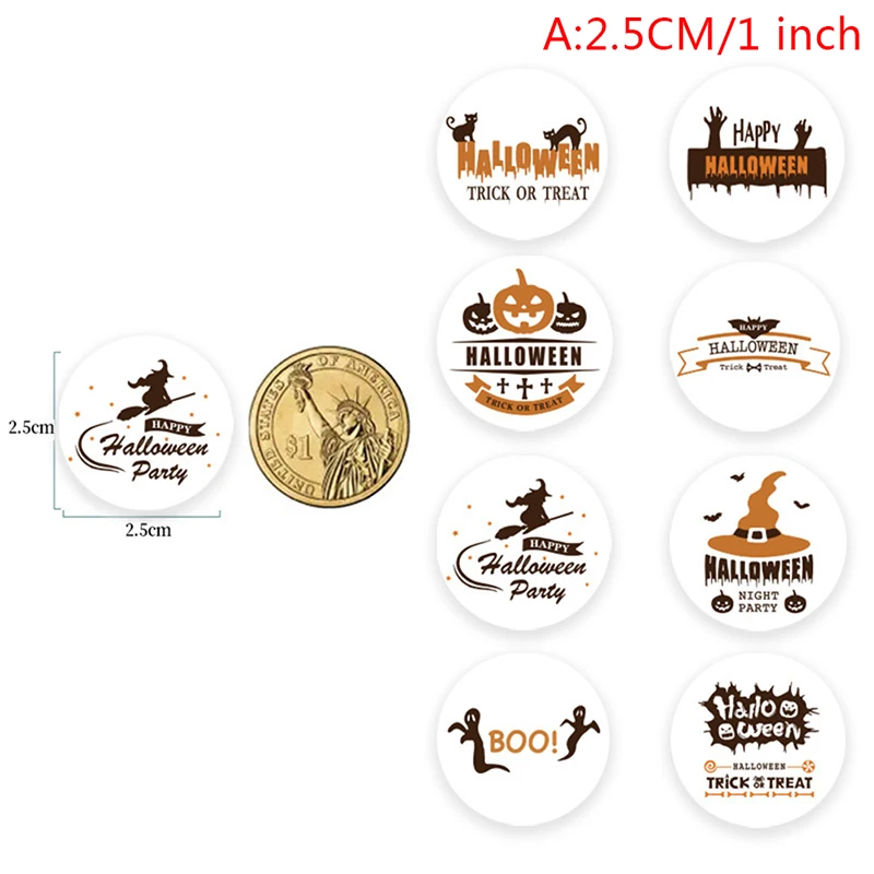 

500pcs Horror Ghost Halloween Stickers Seal Labels Decoration Sticker for Candy Bags Box Gift Packaging Party Kids Sticker
