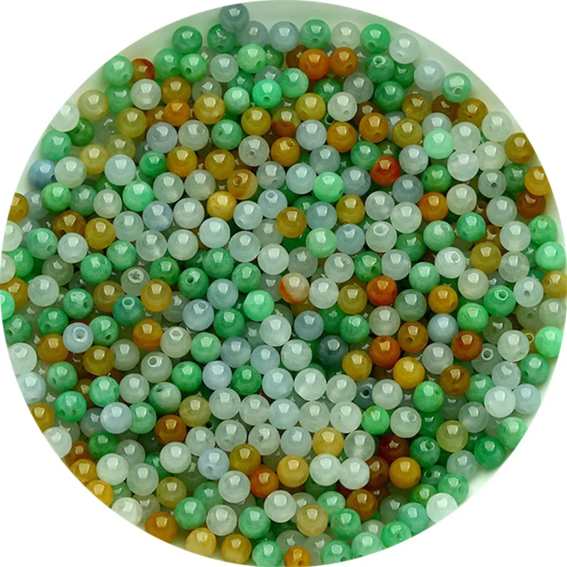 Бусины из нефрита натуральные трехцветные бусины для браслета 13 м