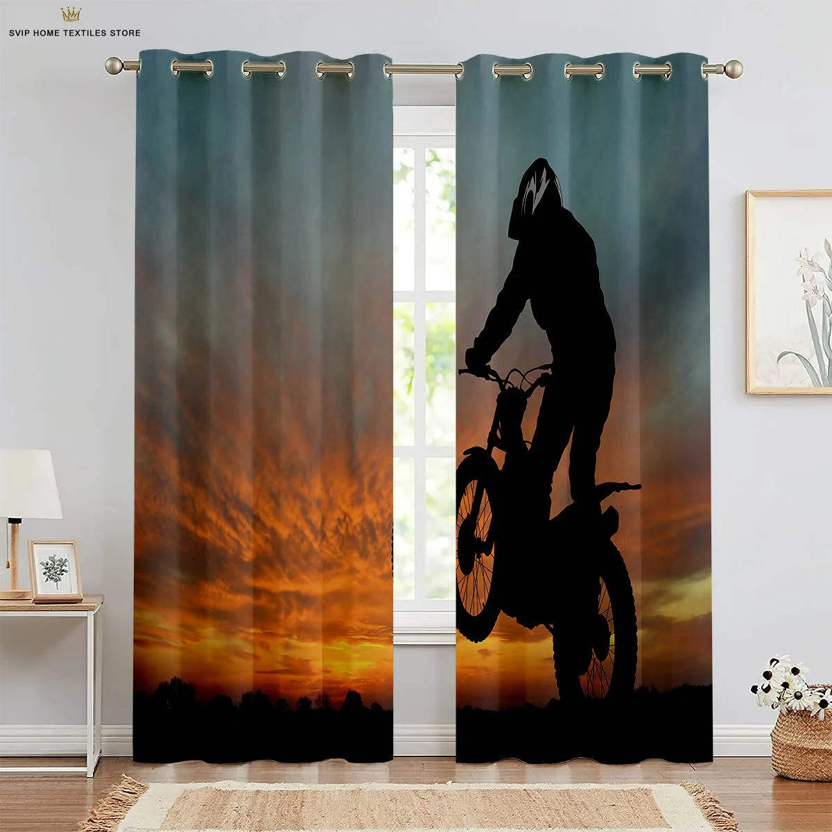 2 шт. крутые гоночные мотоциклетные шторы с 3D принтом декоративные для спальни
