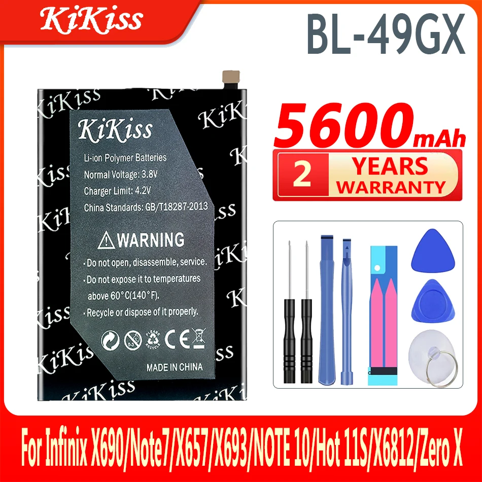 

5600mAh KiKissl Battery BL-49GX BL49GX For Infinix X690/X657/X693/X6812/Note 7 10/Note7 Note10/Hot 11S/Zero X Bateria