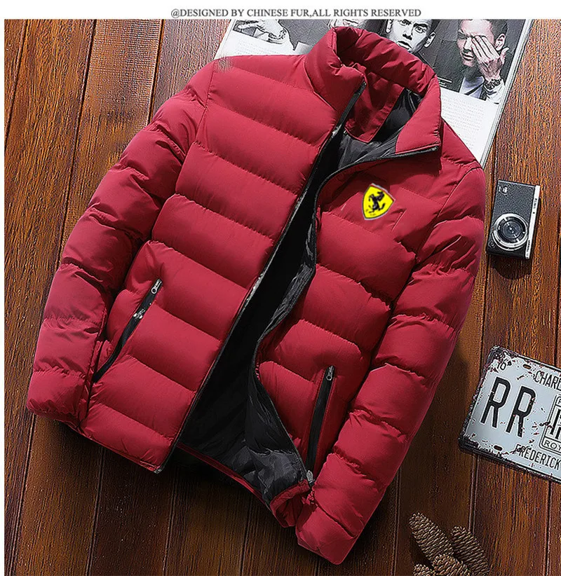 Autumn and Winter Men's New Cotton Jacket Fashion Trend Short Standing Collar Zipper Windproof Warm Cotton Jacket
