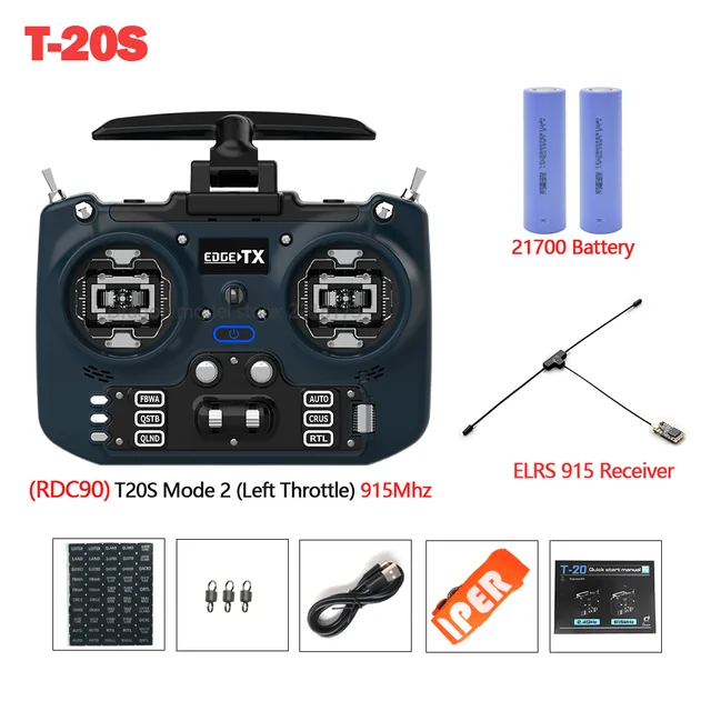 JumperRC T20S ELRS 915MHz RDC90 + receiver + 21700 batteries