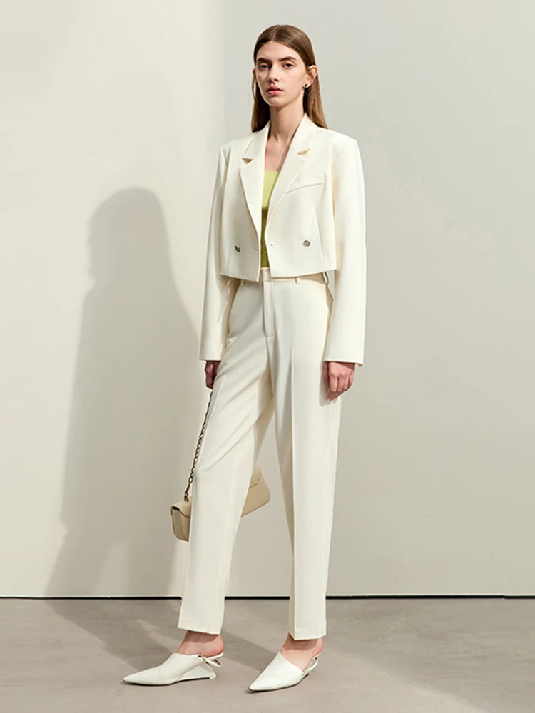 Минималистские женские брюки AMII новинка весны 2024 Деловые до щиколотки Женские