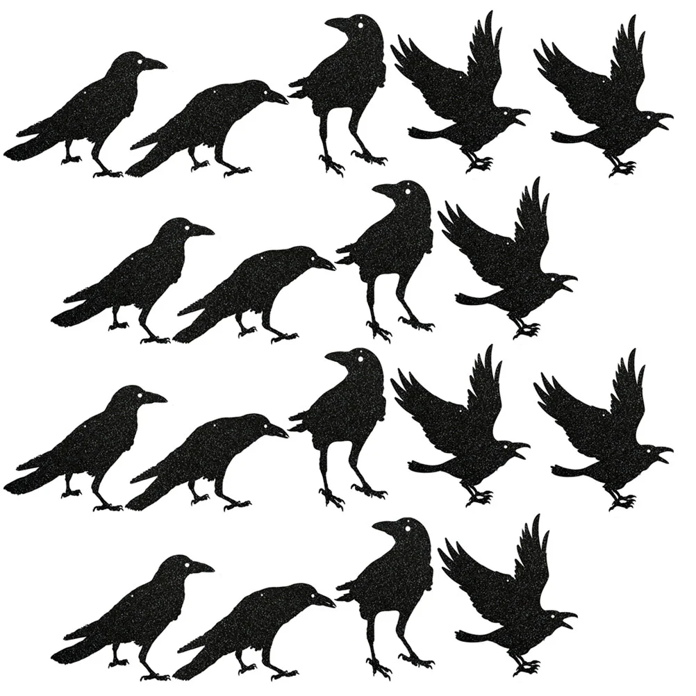 

32pcs Halloween Party Paper Pendants Paper Crow Molding Hanging Decorations