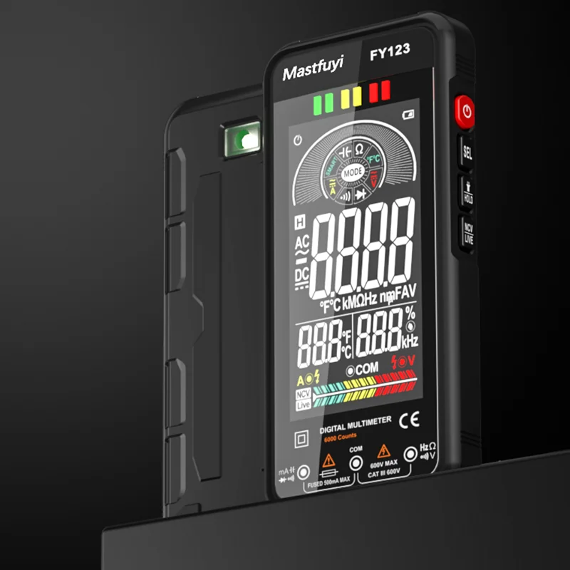 New Digital Multimeter Smart Auto Range 600V 600mA Tester Meter Ohm Hz CapacitanceTrue RMS AC DC Current voltage Multitester |