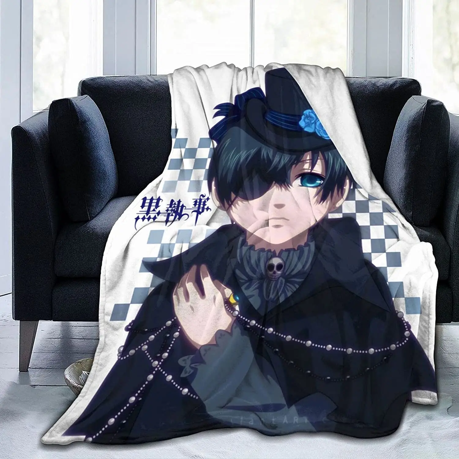 

Ciel Phantomhive Fluffy Soft and Comfortable Blanket, Anime Warm Embrace of Sympathy