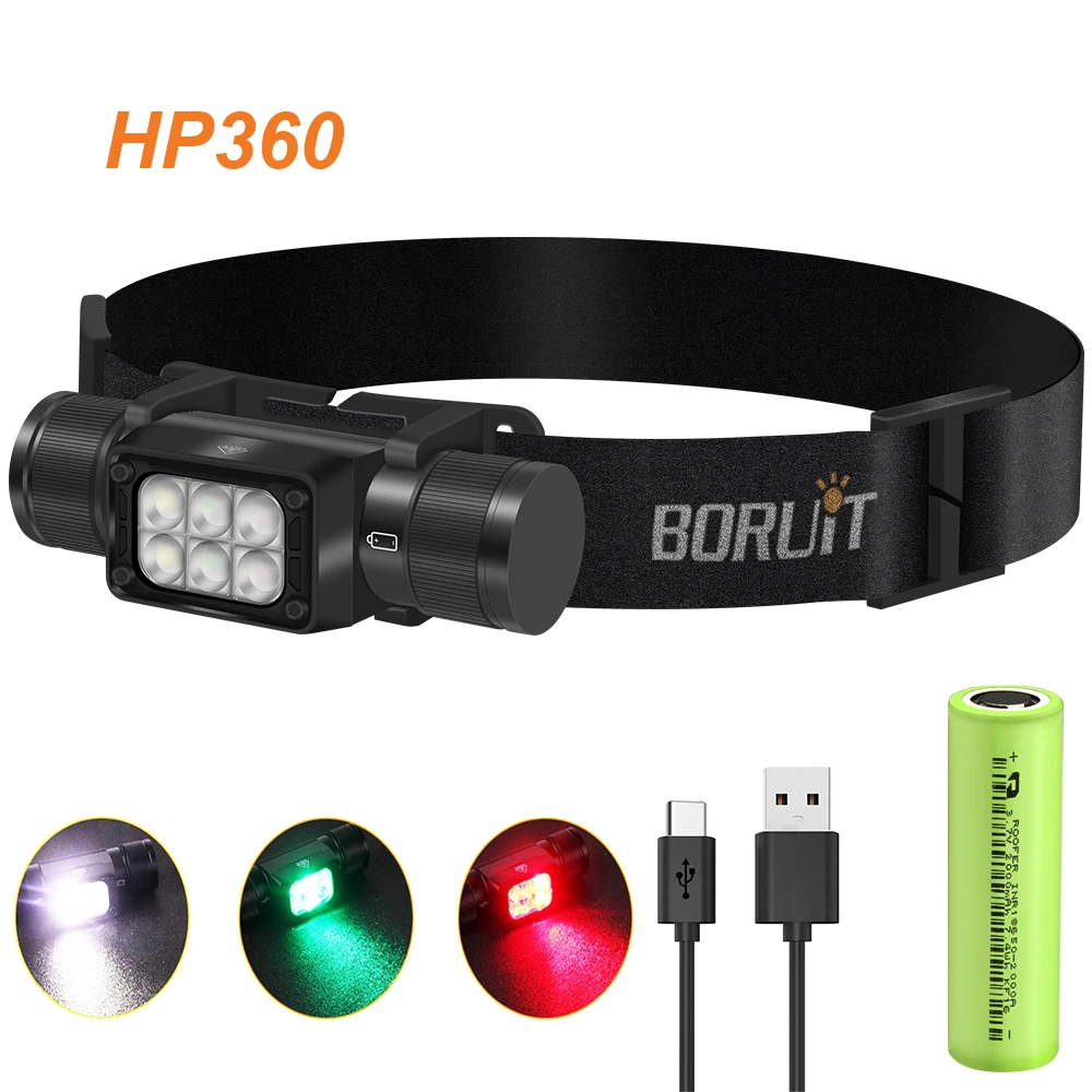 

BORUiT HP360 налобный фонарь 2000LM