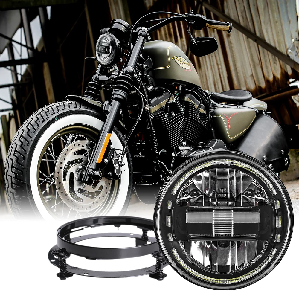 

Motorcycle 7 inch LED Headlight for Harley Touring Ultra Classic Electra Street Glide Road King Yamaha Motorcycle Headlamp 7''