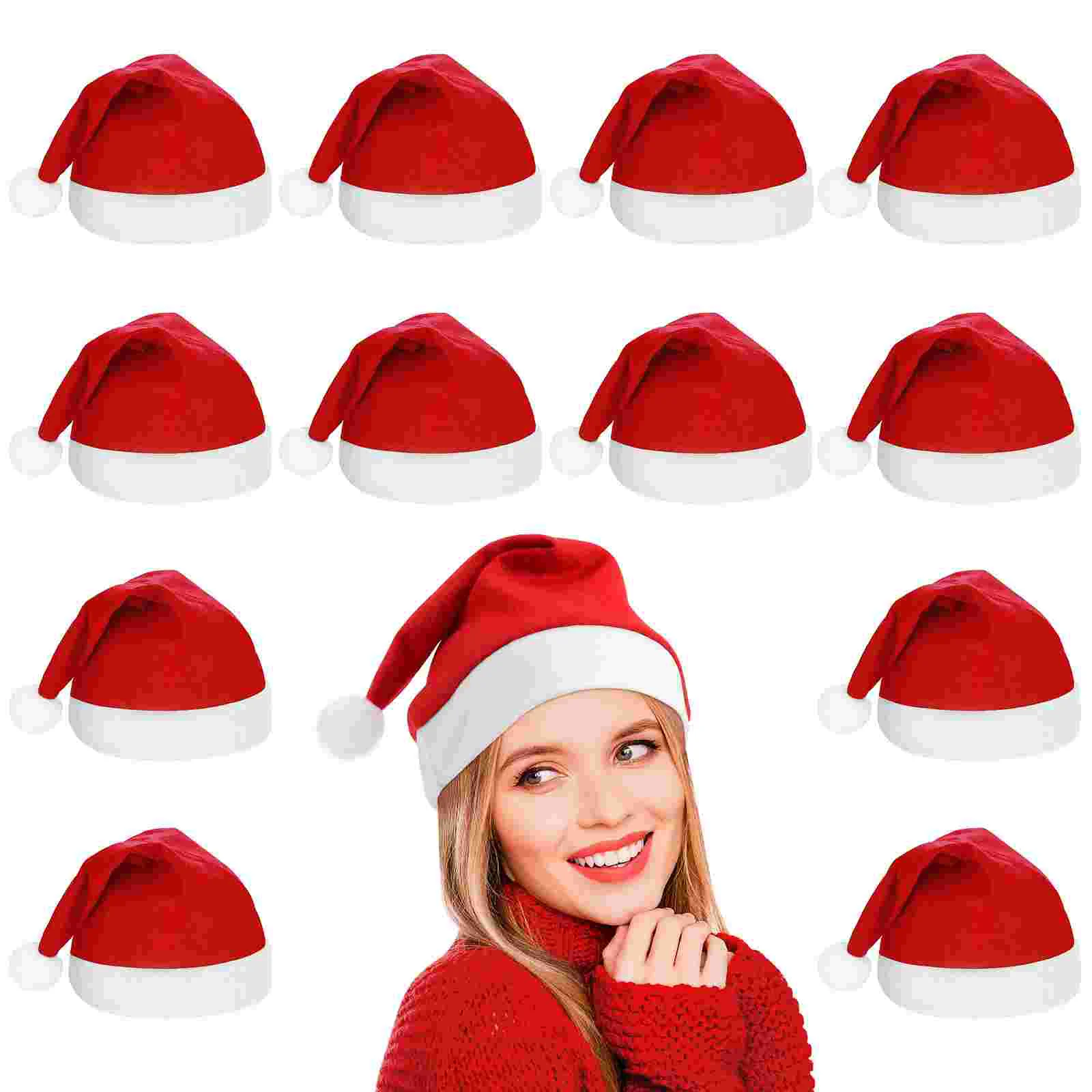 

12pcs Christmas Santa Hat Unisex Christmas Party Hat Holiday Xmas Party Costume Accessories